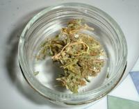 Foto-Abbildung von Marihuana in einer Glasschale.